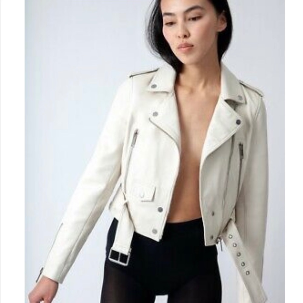 LTH JKT Cropped Bone White Leather Jacket